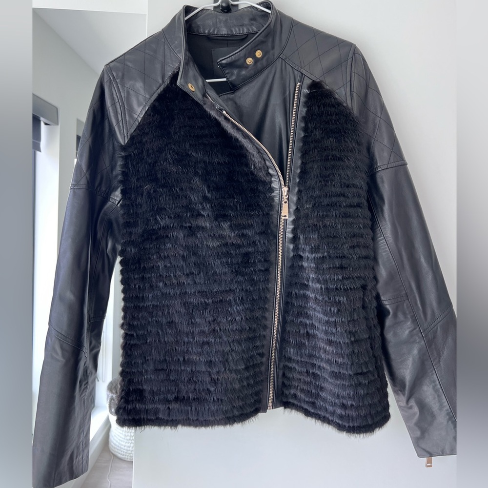 Trilogy Leather & Fur Coat - Size Small